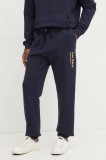 Les Deux pantaloni de trening din bumbac culoarea bleumarin, cu imprimeu, LDM530060