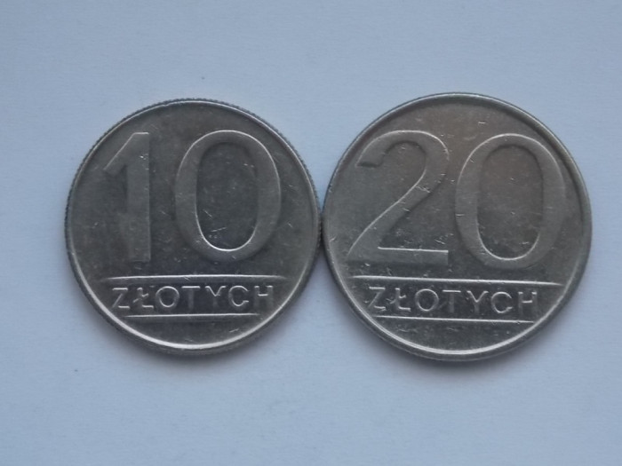 LOT 2 MONEDE DIFERITE POLONIA-10,20 ZLOTY