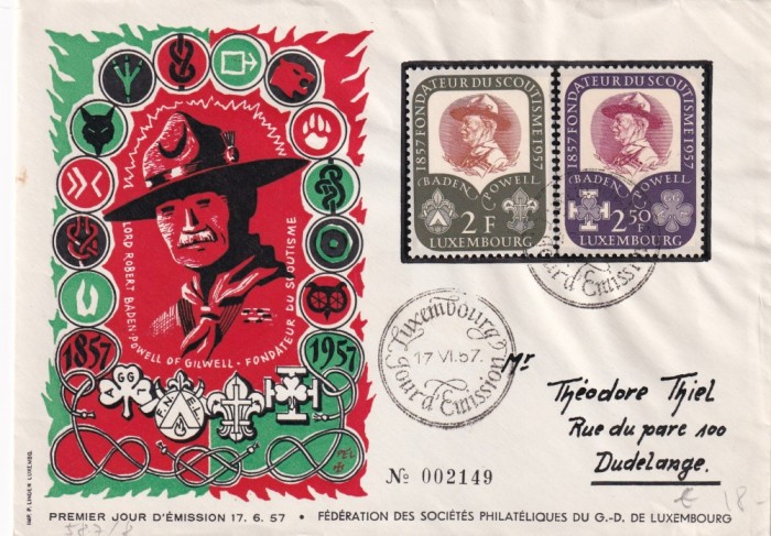 FILATELIE TEMATICA - PLIC LUXEMBOURG CERCETAS