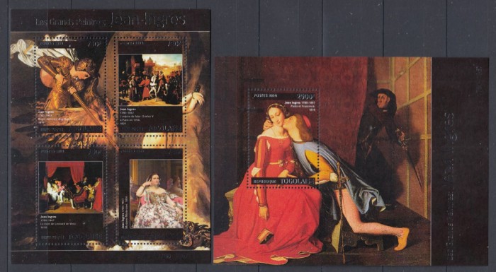 Togo 2014 - Pictura - JEAN INGRES - BL + Colita - MNH
