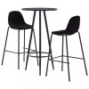 VidaXL Set mobilier de bar, 3 piese, negru, material textil 3051129