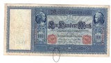 Bancnota Germania 100 mark/marci 10 septembrie 1909, seria rosie, stare buna