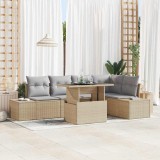 vidaXL Set de canapele pentru grădină 6 pcs Bej Rattan poli 3357923
