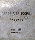 Christofle, Farfurioara cu anse inscriptionata &amp;amp,quot, Beraria Episcopiei", cca. 1920