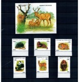 Cambodia 1999 - Fauna, mamifere, serie si colita neuzata
