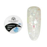 Gel luminiscent Luminous Glitter Gel cu sclipici hexagon 5g, 07