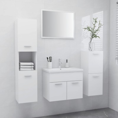 vidaXL Set mobilier de baie, alb, lemn prelucrat 3071090 foto