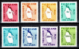 Falkland 1991, PORTO, Mi #1-8**, fauna, pasari, pinguini, MNH! Cota 5,90 &euro;!, Nestampilat