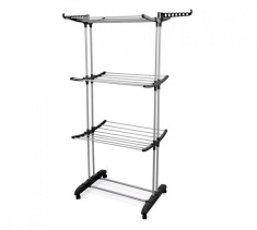 Uscator Vertical pentru Rufe Tiga Mobil si Pliabil, 3 etaje si suport pantofi