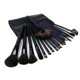 Set 24 pensule profesionale pentru make-up, par sintetic, husa piele ecologica, negru, ProCart