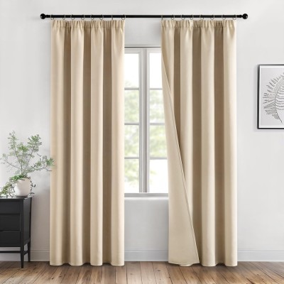 Set 2 Bucati Draperie, Tip Blackout, 140 X 225 Cm , Bej - CN foto