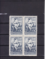 1957 LP 426 - 40 DE ANI DE LA RASCOALELE TARANESTI DIN 1907 BLOC DE 4 MNH foto