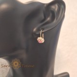 Cercei Regina Florilor , Cristale roz placati aur 18K Brazilia