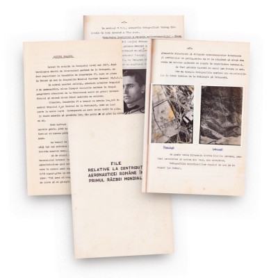 Constantin Nicolau, File relative la contribuția aeronauticii rom&amp;acirc;ne &amp;icirc;n Primul Război Mondial, manuscris dactilografiat, cu semnătură olografă foto