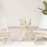 Masă cafea pliabilă vidaXL, 33x33 cm, lemn masiv nuc, maro, mică. Măsuță living/balcon, design modern, multifuncțională