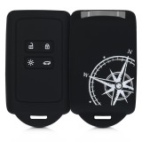 Husa Cheie Auto pentru Renault / Dacia - 4 Butoane - Keyless Go, Silicon, Negru, 49769.09, Kwmobile