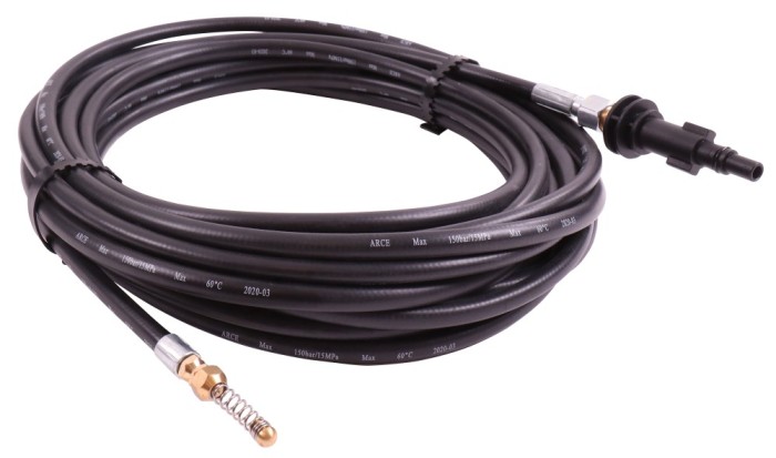 Texas Dispozitiv de curatat tevi compatibil cu aparatele de spalat HTR, 10m, duza in spirala ProAdvanced PowerfulTools