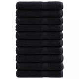 VidaXL Prosoape premium SOLUND 10 buc. negru 100x200 cm 600 gsm