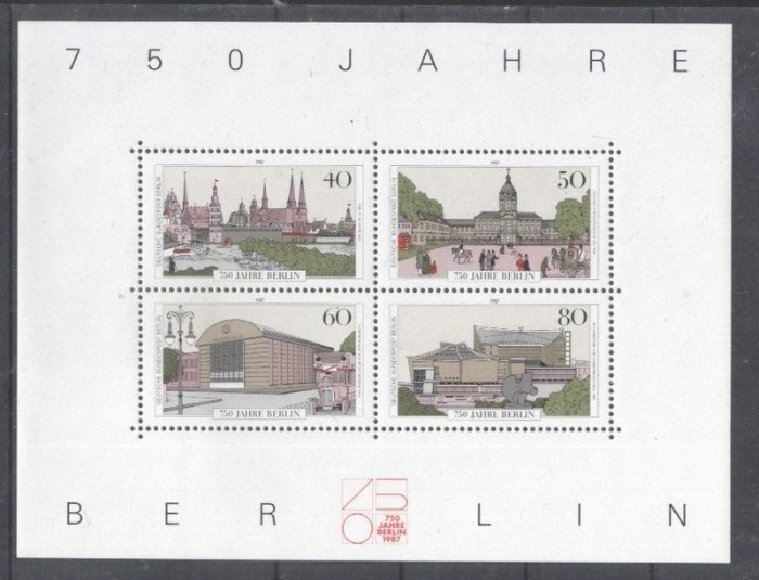 Germany Berlin 1987 750 years Berlin perf. sheet Mi.B8 MNH DA.185