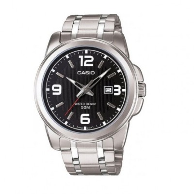 Ceas bărbătesc Casio cu oră și dată, carcasă și brățară din oțel MTP-1384D-1AV 5amt foto