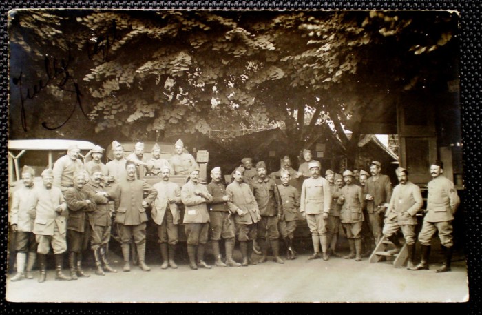 P.357 CP FOTOGRAFIE FRANTA WWI MILITARI SOLDATI OFITER GROUPE C ESCOIRADE T.P.