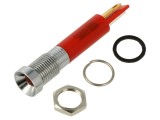 Lampă LED roșie concavă &Oslash;8mm IP67 APEM Q8R1CXXR24E 80mcd