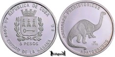 1993, 5 Pesos - Apatosaurus - Cuba | KM 405 | PROOF