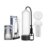 Pompa manuala PUMP ADDICTED - Power RX7, pentru marire penis si imbunatatire performante sexuale, cu masturbator, transparenta, 24 cm