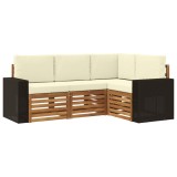 vidaXL Seturi de canapele cu pernă 4 pcs Lemn Solid de Acacia 3384301