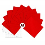 Set de 12 folii de transfer AIZMEI, vinil, rosu, 25 x 25 cm