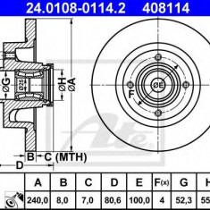 Disc frana RENAULT MEGANE II (BM0/1, CM0/1) (2002 - 2011) ATE 24.0108-0114.2