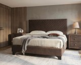 Cumpara ieftin Pat Tapitat Kring Maro 140x200 cm, Cadru Lemn, Somiera Fixa, Inaltime Tablie 120cm, Piele Ecologica