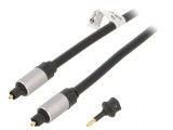 Cablu Toslink Optic 5m Aurit Negru, Goobay