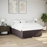 VidaXL Cadru de pat fără saltea, maro &icirc;nchis, 140x200 cm, textil
