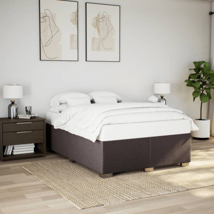 vidaXL Cadru de pat fără saltea, maro &icirc;nchis, 140x200 cm, textil 3284474
