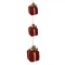 Decoratiune Crăciun, Ghirlande, Spumă, Roșu, Panglică Cu Glitter, 63cm, Set 3 Bucăți