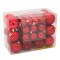 Set 50 de globuri pentru brad, dimensiuni asortate, Rosu