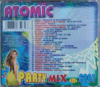 CD cu muzică rom&amp;acirc;nească , ethno manele Mix Party 2001, Atomic foto