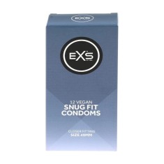 Prezervative EXS Snug Fit Condoms, din latex, subțiri și rezistente, diametru 49 mm, 12 bucăți