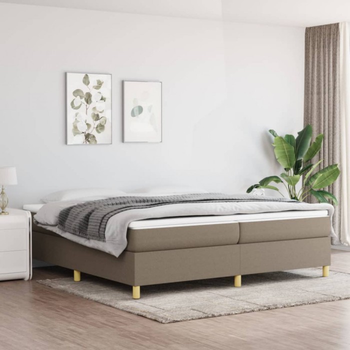 Gossi cadru de pat, gri taupe, 200x200 cm, material textil