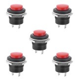 Set 5 Intrerupatoare Rotunde Push, 1A 250V, 3A 125V, D19mm, Montaj Incastrat, Fara Retinere