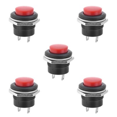 Set 5 Intrerupatoare rotunde push mare fara retinere foto