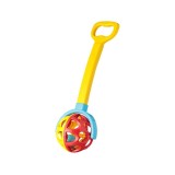 Roata de impins cu maner extensibil, 50-61 cm, Galben, plastic, ATU-081366, Oem