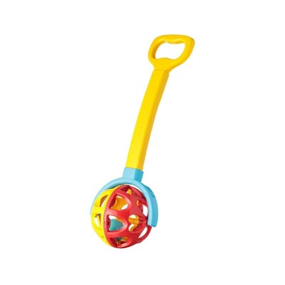 Roata de impins cu maner extensibil, 50-61 cm, Galben, plastic, ATU-081366 foto