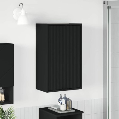 vidaXL Dulap de Baie Pe perete Negru 39 x 23.5 x 65 cm Lemn compozit foto