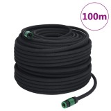 VidaXL Furtun poros de grădină, negru, 0,6&quot;, 100 m, cauciuc