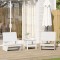Gossi scaune de gradina 2 buc alb 60x64x70,5 cm lemn masiv de pin