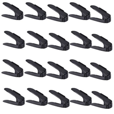 Set 20 buc, Organizator, Suport pentru Incaltaminte, Reglabil 3 Pozitii, Dublare Spatiu Depozitare, 6&amp;times;25.5&amp;times;11/17 cm, Negru foto