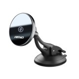 Suport auto magnetic pentru telefon cu incarcare wireless Qi 15W MagSafe AMiO My Mag, montaj pe parbriz sau bord, brat reglabil, rotire 360, USB-C