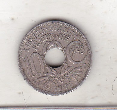bnk mnd Franta 10 centimes 1926 foto